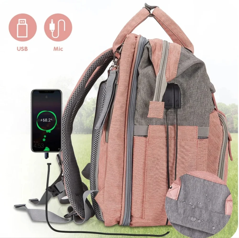 YOOFOSS | Diaper Bag, Pink & Gray